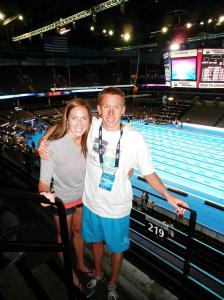 Megan supporting her brother Ian, who also competed at the Olympic Trials in [year]