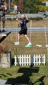 Rita hard at work at a local ropes course
